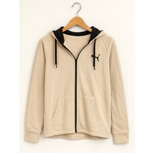 🎅 3/$15 SALE Puma Woman’s Black and Tan Full Zip Hoodie L